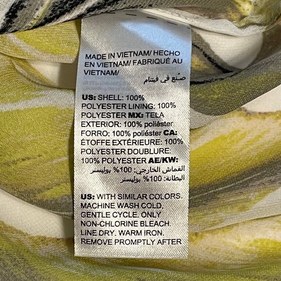 White House Black Market Leaf Print Cami Tank Women's Size 10 Shell Backless Top - Picture 5 of 7